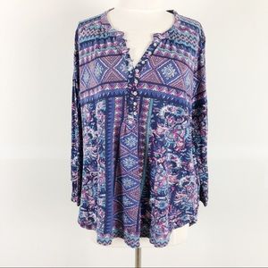 NWT Lucky Brand Aztec Blouse - Size XL